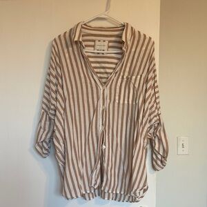 Brown Striped Men's Shirt